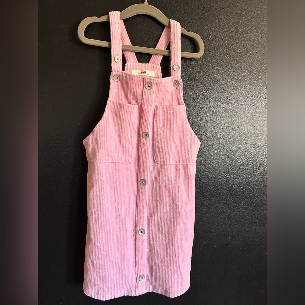 Girls Levi’s corduroy overall dress